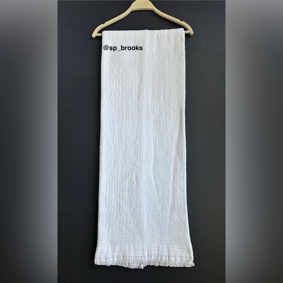 🎁Piscatextil Throw Blanket - White Multi Textured Squares - 100% Cotton - Picture 2 of 10